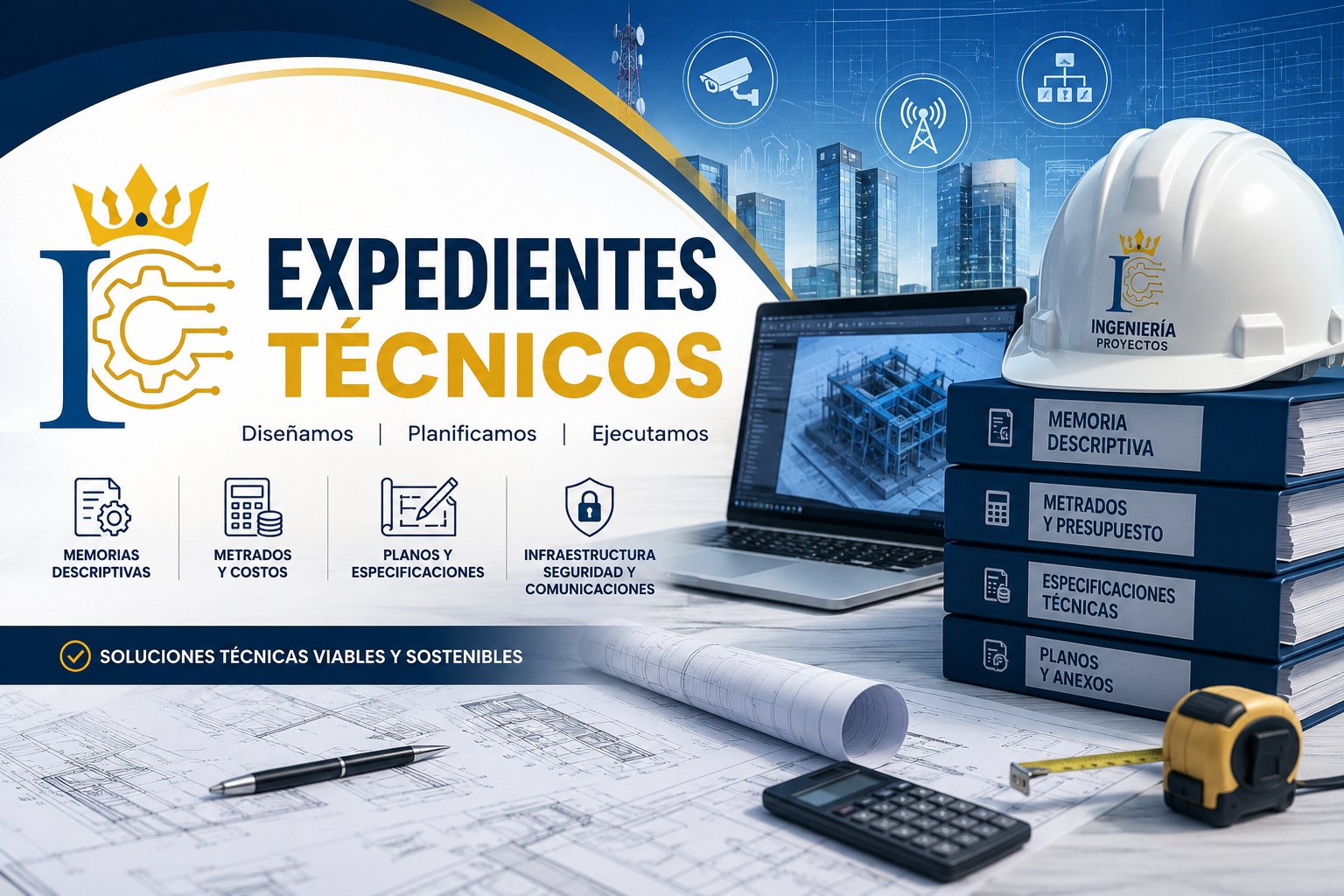 Expedientes técnicos de ingeniería con planos, metrados y especificaciones